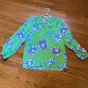 Green floral Lilly Pulitzer Long sleeve top
